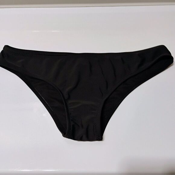 Cupshe Bikini Bottom Hipster Brief Cheeky ish Medium Rise Clean Like New Black M - Picture 10 of 11
